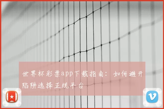 世界杯彩票app下载指南：如何避开陷阱选择正规平台